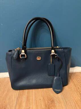 Coach 1941 Saffiano Teal Leather Top Handle Bags Handbag
